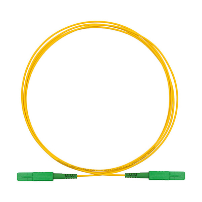 Shutter SC APC To SC APC Patch Cord Simplex Single Mode OS2 Yellow Fiber Optic Cable