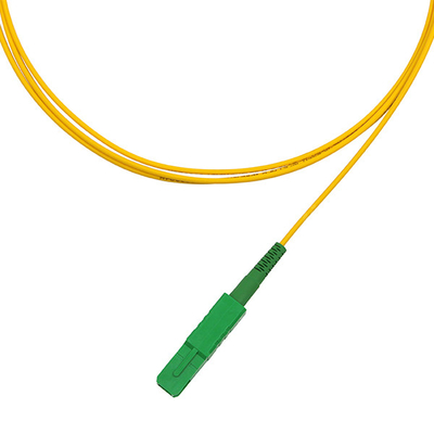 Shutter SC APC To SC APC Patch Cord Simplex Single Mode OS2 Yellow Fiber Optic Cable