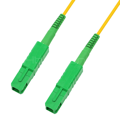 Shutter SC APC To SC APC Patch Cord Simplex Single Mode OS2 Yellow Fiber Optic Cable