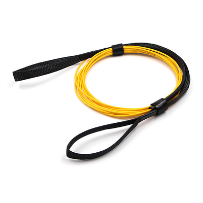 SC APC Fiber Optic Breakout Cable LSZH Patch Cord 3.0mm Yellow Both End With Handle