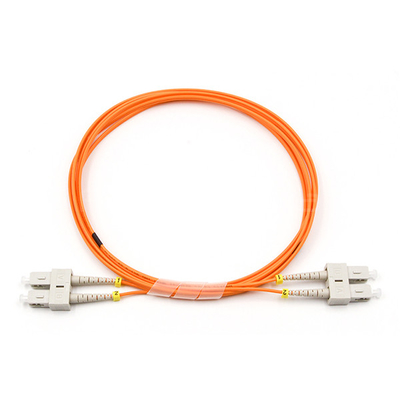 SC UPC To SC UPC Fiber Optic Patch Cable Duplex 62.5/125 OM1 Multimode OFNR 2.0mm Orange