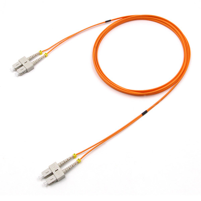 SC UPC To SC UPC Fiber Optic Patch Cable Duplex 62.5/125 OM1 Multimode OFNR 2.0mm Orange