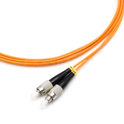 LC UPC To FC UPC Fiber Optic Patch Cable Duplex 62.5/125 OM1 Multimode OFNR 2.0mm Orange