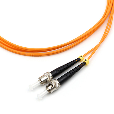 SC UPC To ST UPC Fiber Optic Patch Cable Duplex 62.5/125 OM1 Multimode OFNR 2.0mm Orange