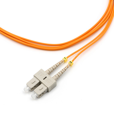 SC UPC To ST UPC Fiber Optic Patch Cable Duplex 62.5/125 OM1 Multimode OFNR 2.0mm Orange