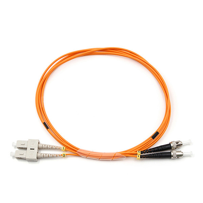 SC UPC To ST UPC Fiber Optic Patch Cable Duplex 62.5/125 OM1 Multimode OFNR 2.0mm Orange