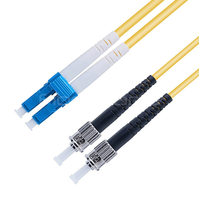 LC UPC to SC UPC Fiber Optic Patch Cable Duplex Single Mode OS2 OFNR 3.0mm Yellow