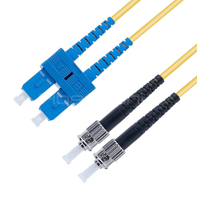 LC UPC to SC UPC Fiber Optic Patch Cable Duplex Single Mode OS2 OFNR 3.0mm Yellow