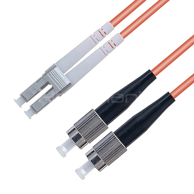 SC UPC To LC UPC Fiber Optic Patch Cable Duplex 62.5/125 OM1 Multimode OFNR 3.0mm Orange