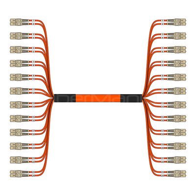 SC To SC 24 Strand Multimode 62.5/125  OFNR Breakout Cable 3.0mm Orange