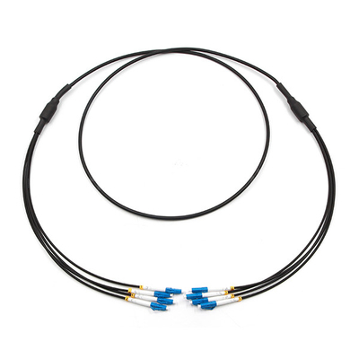 LC To LC 4 Strand Single Mode 9/125 LSZH Breakout Cable 3.0mm Black