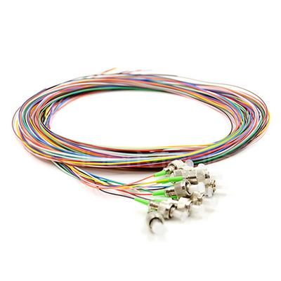 12 Fibers FC/APC 9/125 Single Mode Color-Coded Fiber Optic Pigtail – Unjacketed