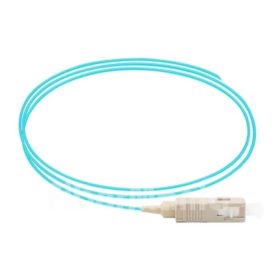 SC/UPC 0.9mm Simplex Multimode OM3 Fiber Optic Pigtail Aqua Jacket
