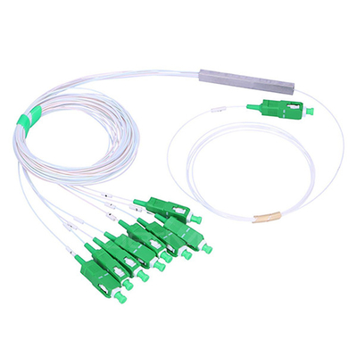 Steel Tube 900um 1X8 PLC Splitter With SC/APC Fiber Connectors