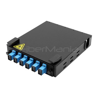 Wall Mount Fiber Enclosure With Splicing Module and 6 Ported SC/UPC LGX Adapter Panel