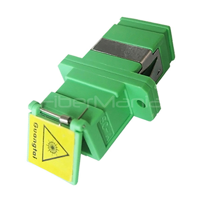 SC APC To SC APC Single Mode Simplex Plastic Fiber Optic Adapter with Dust Shutter