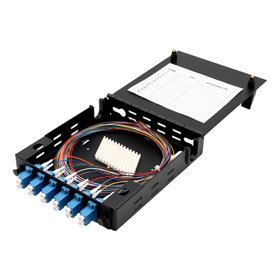 Wall Mount Fiber Enclosure With Splicing Module and 6 Ported LC/UPC LGX Adapter Panel
