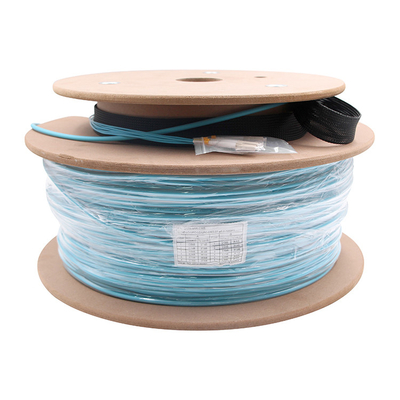 LC To LC 6 Strand Multimode OM3 OFNR Breakout Cable 3.0mm Aqua