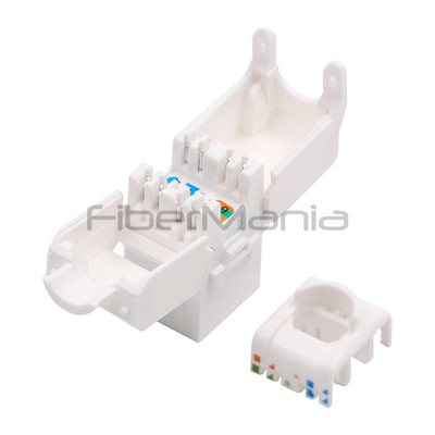 CAT.6A UTP Keystone Jack 180 Degree White Color Ethernet Modular Jacks