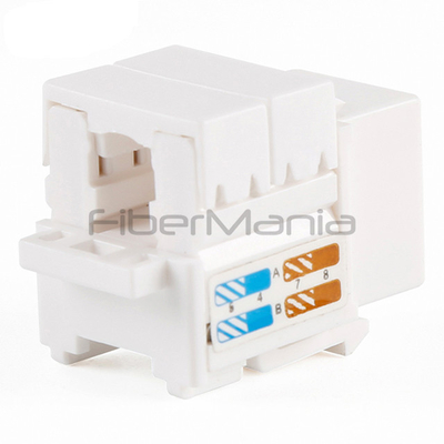 Cabling 90 Degree Punch Down CAT.6A UTP Keystone Jack White Color Modular Jacks