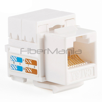 Cabling 90 Degree Punch Down CAT.6A UTP Keystone Jack White Color Modular Jacks