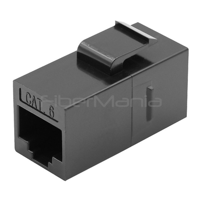 Cat6 Rj45 Inline Keystone Coupler Unshielded Slim Type Black ABS PC Housing Material