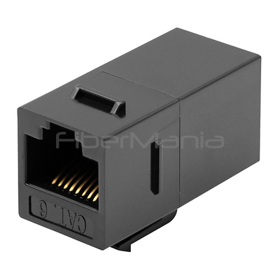 Cat6 Rj45 Inline Keystone Coupler Unshielded Slim Type Black ABS PC Housing Material