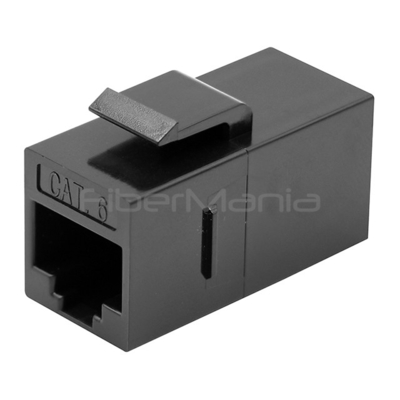 Cat6 Rj45 Inline Keystone Coupler Unshielded Slim Type Black ABS PC Housing Material
