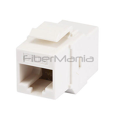 Unshielded RJ45 Cat6 Inline Coupler Type Keystone Jack White Or Black ABS Housing