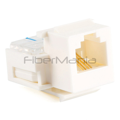 Networking CAT.3 RJ11 6P4C Toolless Keystone Jack White Color