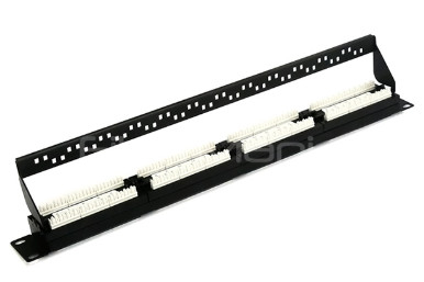 19” 1U CAT.6 UTP Fiber To Copper Patch Panel 24 Ports, Dual IDC, Black Color