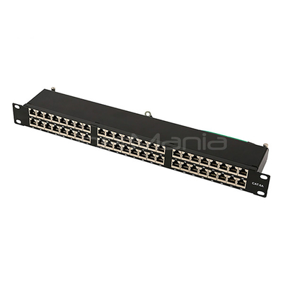48-Port Cat6A Shielded Patch Panel 1U 19" Metal Housing Cat5e,Cat6,Cat6A Compatible