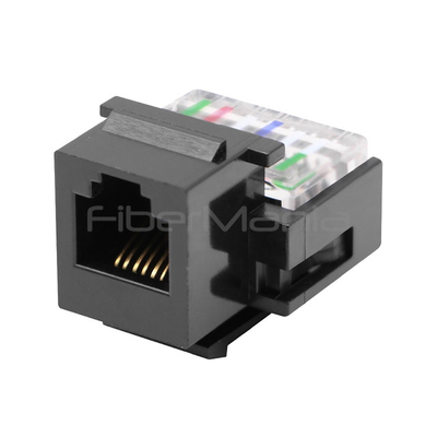 Female Black Color CAT.3 RJ12 6P6C Toolless Type Telephone Keystone Jack