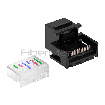 Female Black Color CAT.3 RJ12 6P6C Toolless Type Telephone Keystone Jack