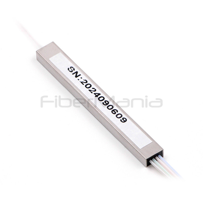 Steel Tube 900um 1X4 PLC Splitter With SC/UPC Fiber Connectors