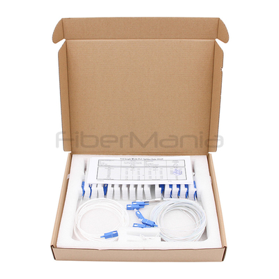 Steel Tube 900um 1X4 PLC Splitter With SC/UPC Fiber Connectors