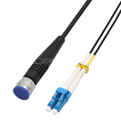 Polish Type RDC Plug to LC/UPC 2 Cores 9/125 OS2 G657A1 TPU Jacket Patch Cord with 4.8mm Cable OD
