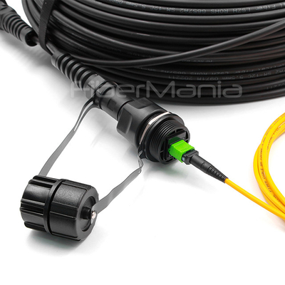 ODVA MPO To ODVA MPO FTTA Solutions 12 Cores 9/125 OS2 Armored Fiber Patch Cord LSZH Jacket