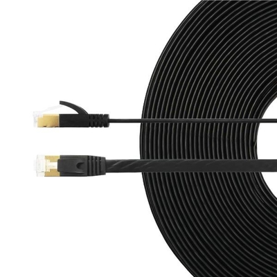 T568B CAT7 U/FTP 10GbE Shielded Flat Ethernet Network Cable with Stranded Conductor