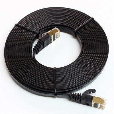 T568B CAT7 U/FTP 10GbE Shielded Flat Ethernet Network Cable with Stranded Conductor