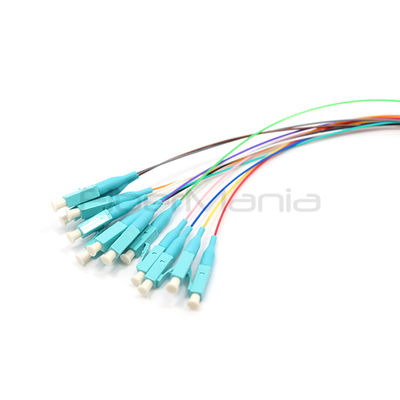 MPO Patch Cord MTP to LC Cable with 12 Core Ribbon Fiber 0.9mm Cable and 12 Color Fanout