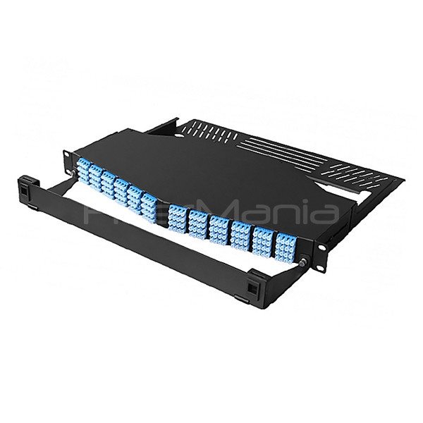 1U 192 Fiber Ultra High Density Angled MPO Patch Panel Fully Loaded