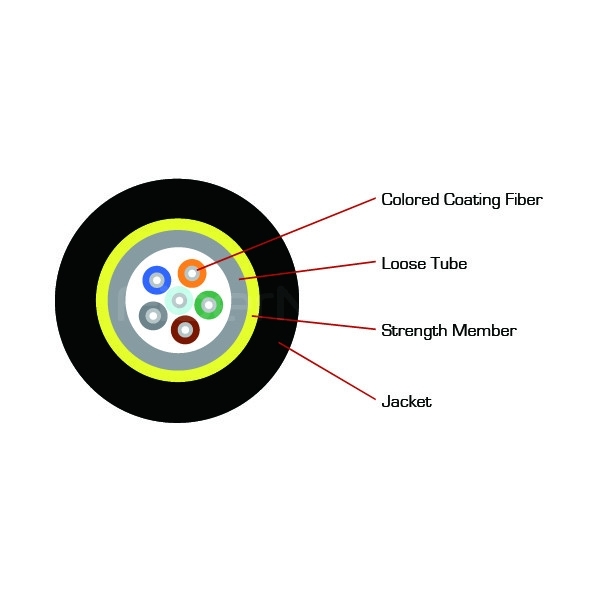 Customized Loose Tube Cable , Single Mode Fiber Optic Drop Cable 6 Core