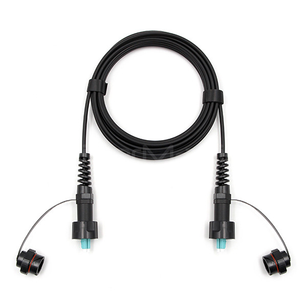 Black Outdoor Waterproof Connector IP LC UPC to IP LC UPC Duplex 50/125 OM3
