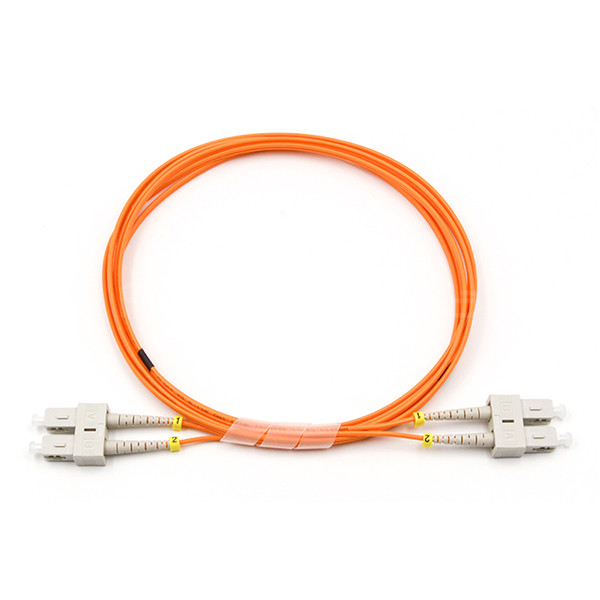 SC UPC To SC UPC Fiber Optic Patch Cable Duplex 62.5/125 OM1 Multimode OFNR 2.0mm Orange