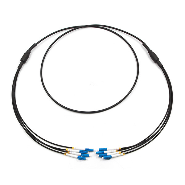 LC To LC 4 Strand Single Mode 9/125 LSZH Breakout Cable 3.0mm Black