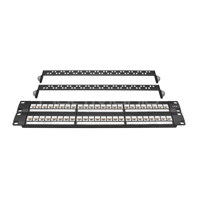 2U 48 Port Cat6 UTP Network Patch Panel 10G Support UL Listed For 19" Rack Mount