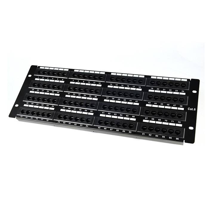 19′′ 4U CAT.6 UTP Network Patch Panel 96 Ports Dual IDC Black