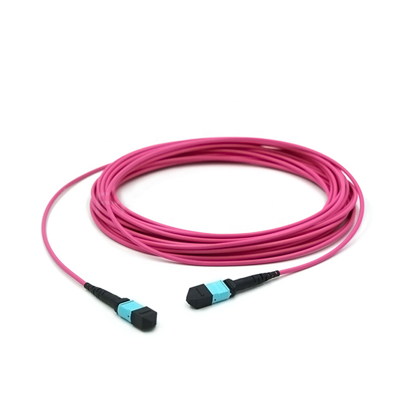 12 Fibers OM4 50/125μm MPO Trunk Cable with 850nm/1300nm Wavelength and 3.0mm OD